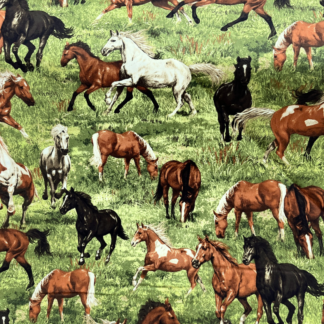 Horse Fabric 100% Cotton Fabric WOF 110cm- 112cm