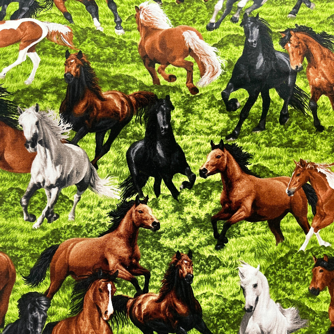 Horse Play 60-12501 100% Cotton Fabric WOF 110cm-  112cm
