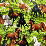 Horse Play 60-12501 100% Cotton Fabric WOF 110cm-  112cm