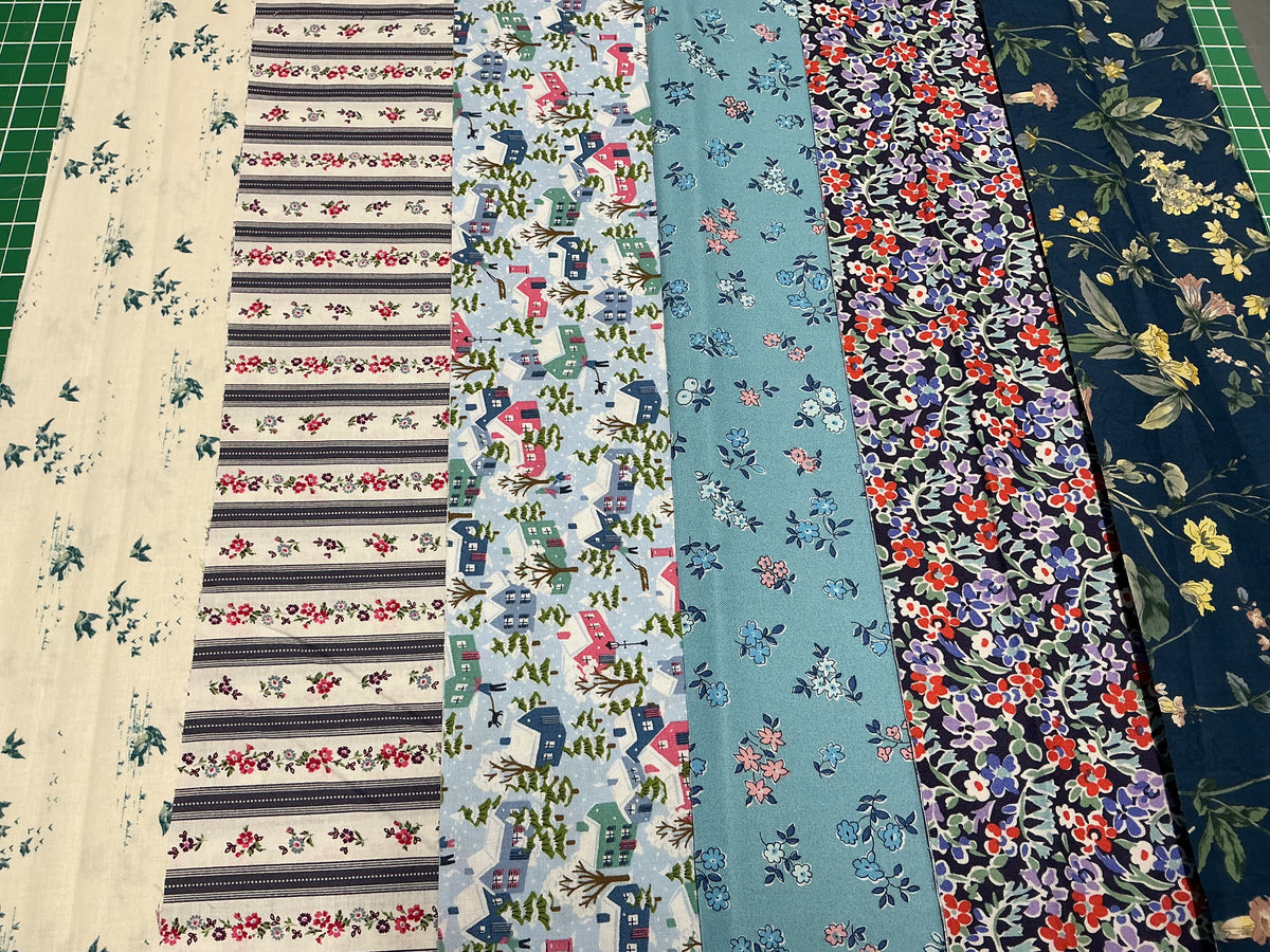 Mixed Fabric Pack 10cm WOF 100% Cotton Fabric )