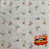 Helicopter 100% Cotton Fabric WOF 110cm- 112cm