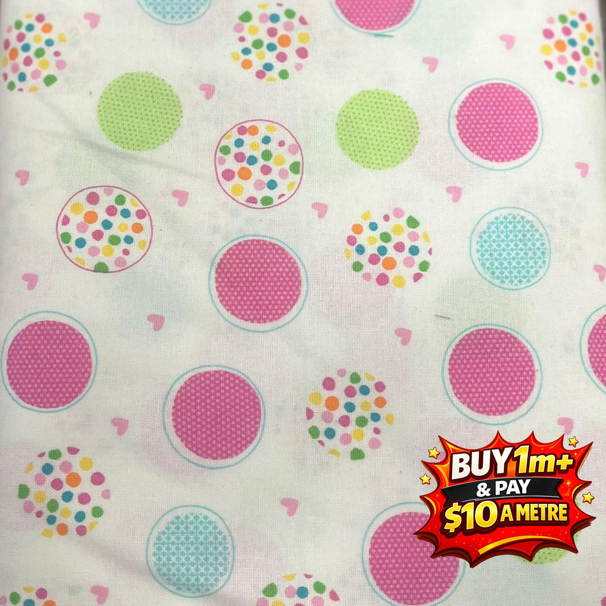 100% Cotton Fabric WOF 110cm-  112cm