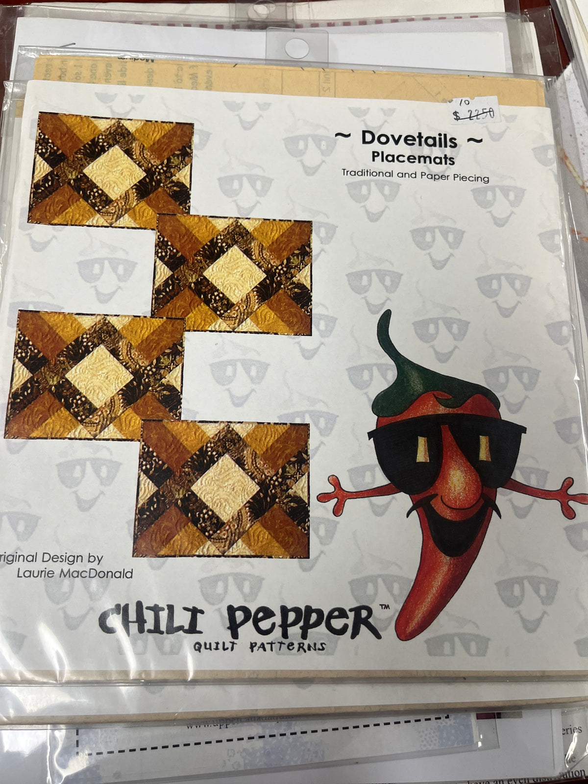 Dovetails Placemats Chili Pepper Laurie MacDonald Pattern