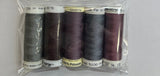 Pack of sewing threads with a label on a white background