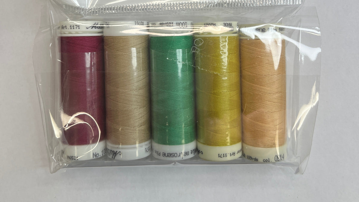 5 Pack Mettler Thread – 100 Metres Per Spool Polyester
