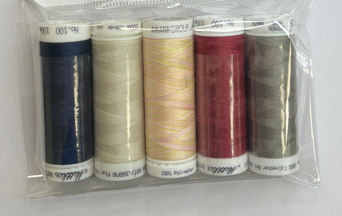 5 Pack Mettler Thread – 100 Metres Per Spool Polyester