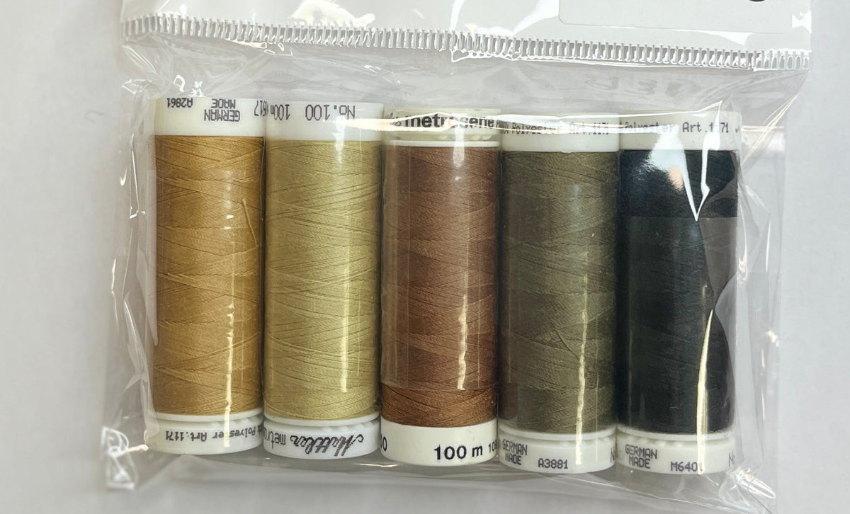 5 Pack Mettler Thread – 100 Metres Per Spool Polyester