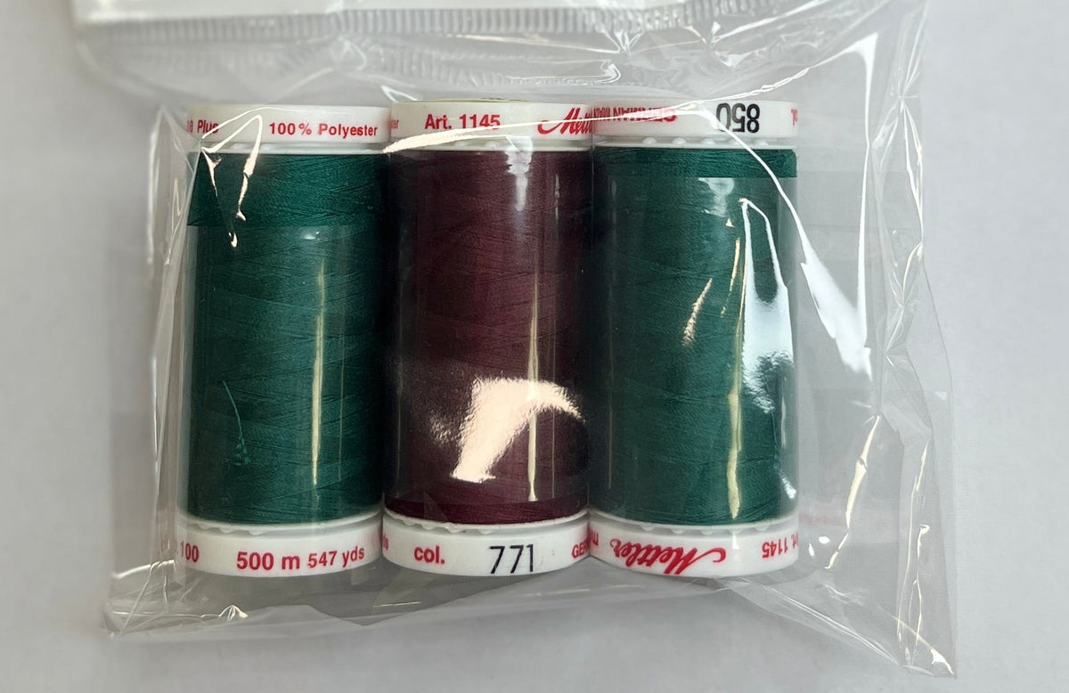3 Pack Mettler Thread – 500 Metres Per Spool Polyester
