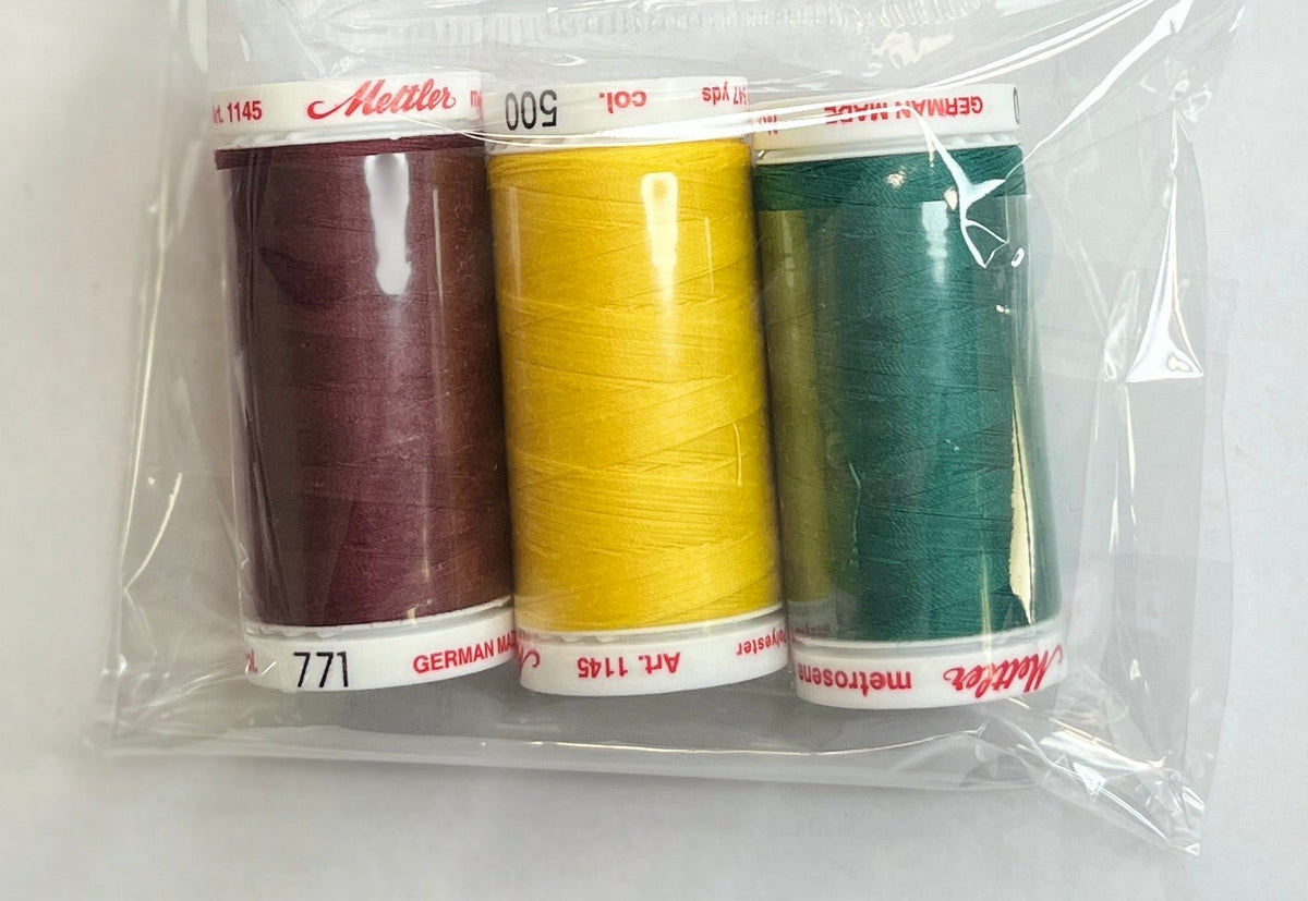 3 Pack Mettler Thread – 500 Metres Per Spool Polyester