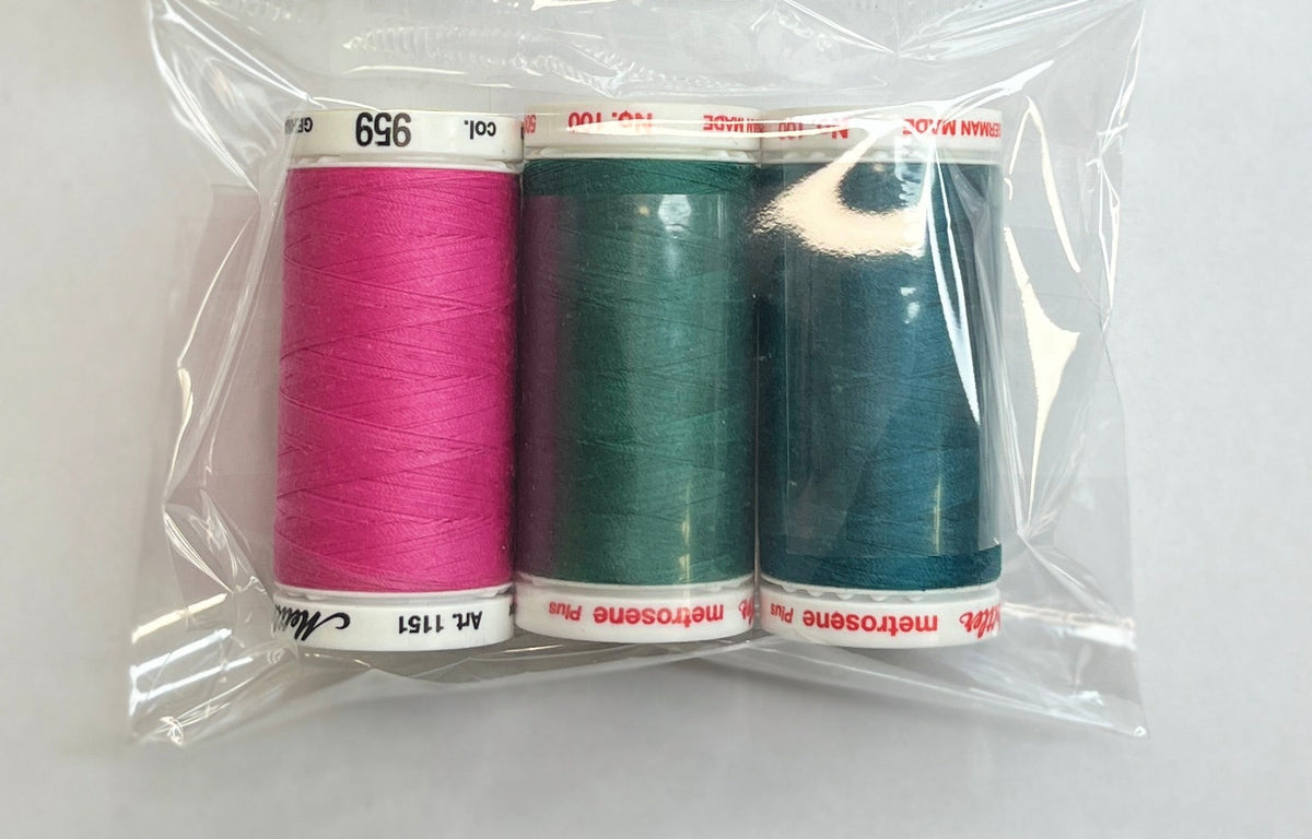 3 Pack Mettler Thread – 500 Metres Per Spool Polyester