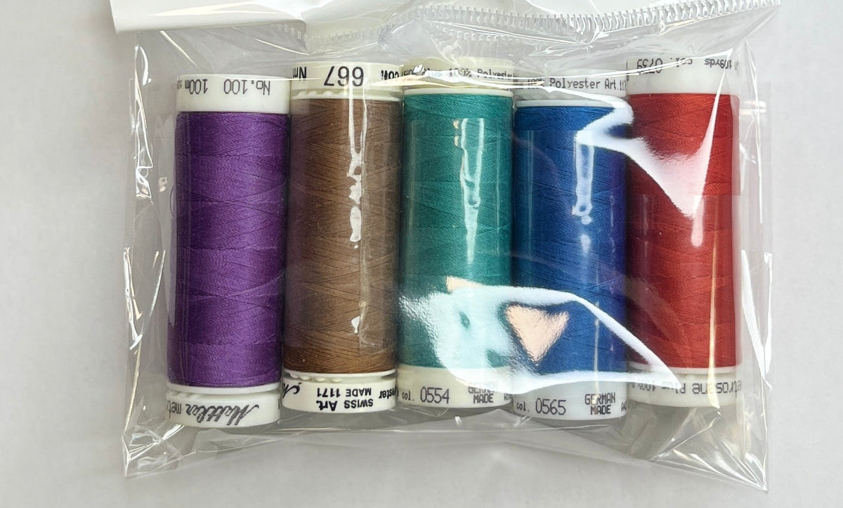5 Pack Mettler Thread – 100 Metres Per Spool Polyester