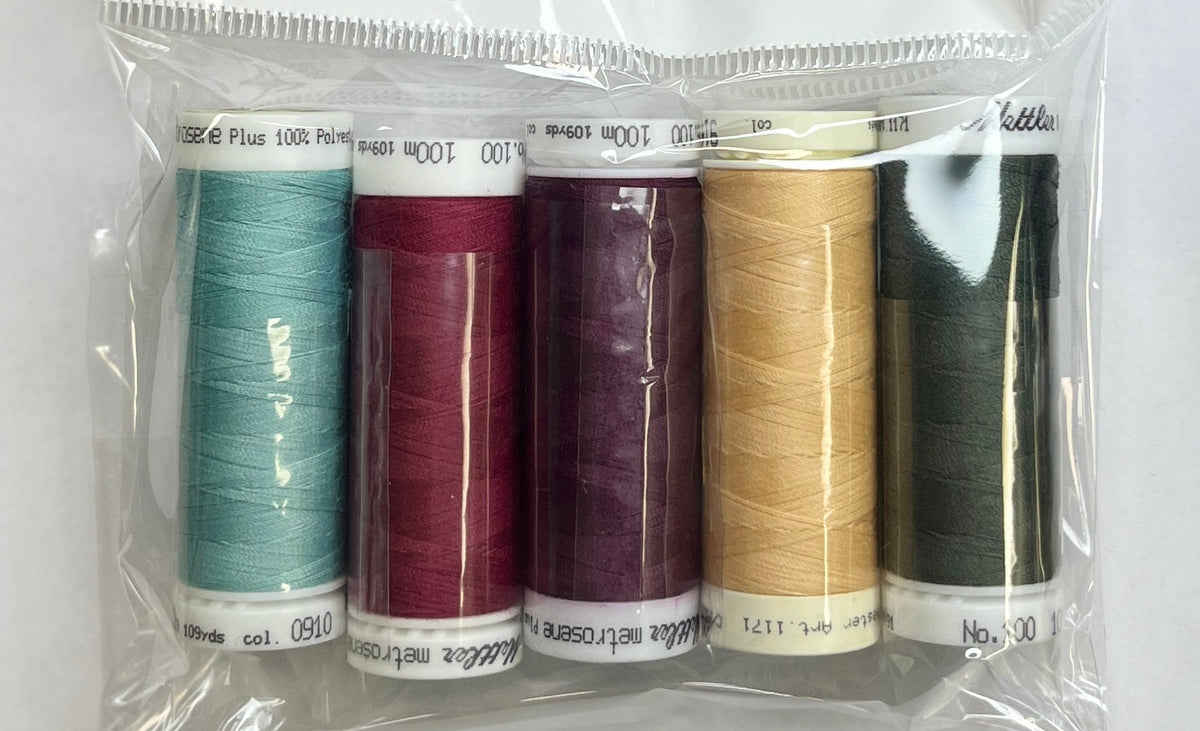 5 Pack Mettler Thread – 100 Metres Per Spool Polyester