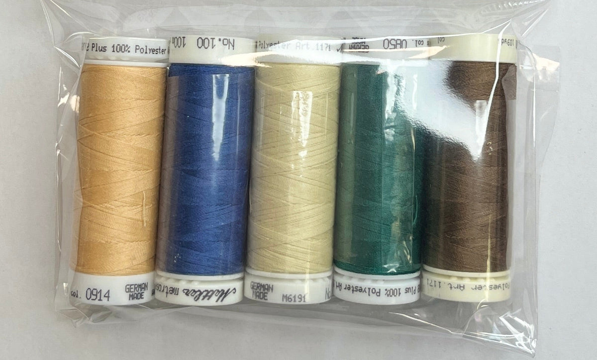 5 Pack Mettler Thread – 100 Metres Per Spool Polyester