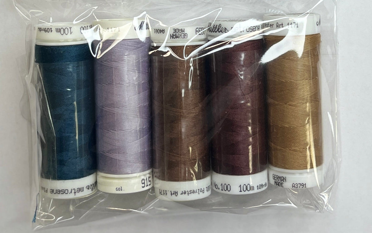 5 Pack Mettler Thread – 100 Metres Per Spool Polyester