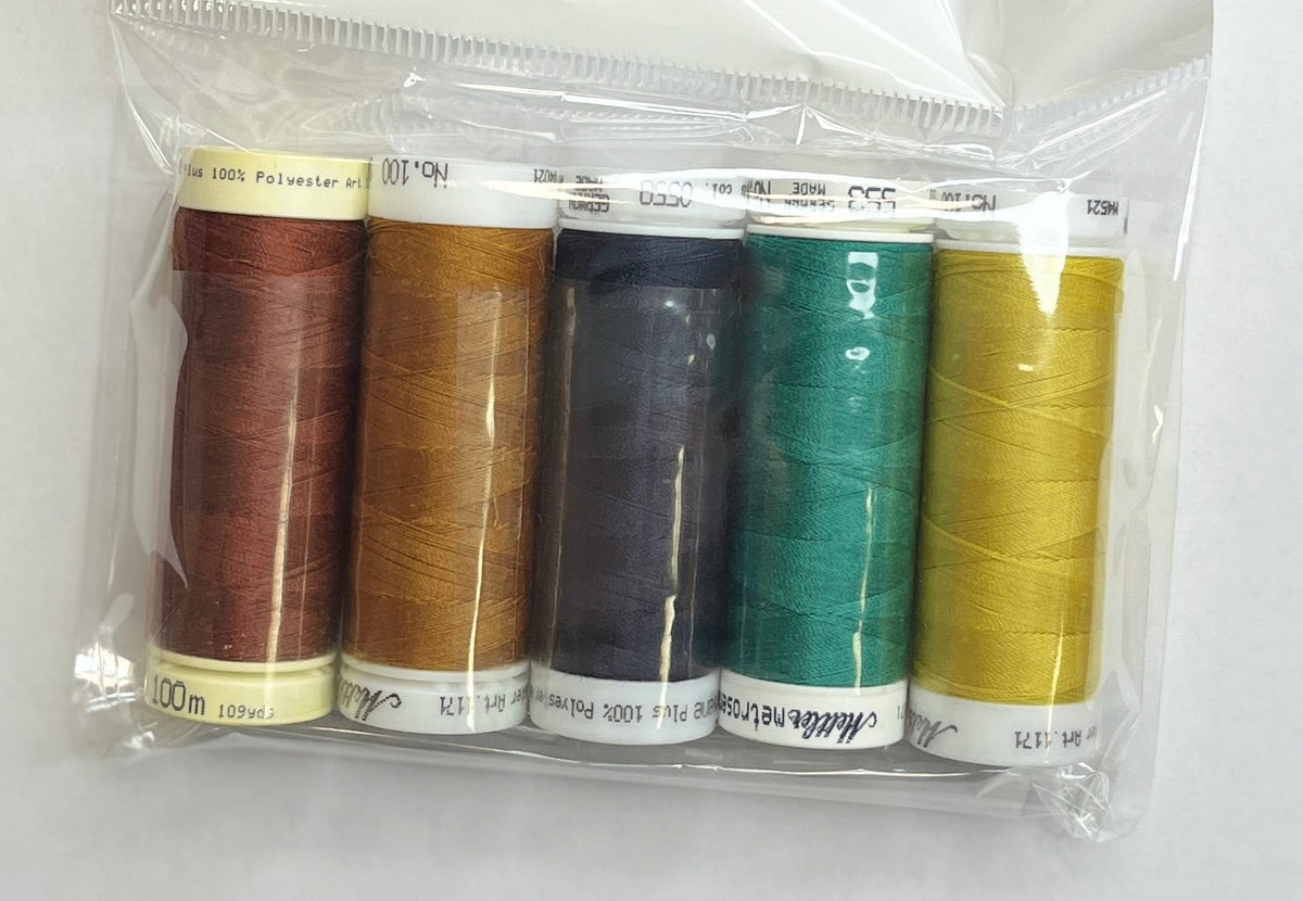 5 Pack Mettler Thread – 100 Metres Per Spool Polyester