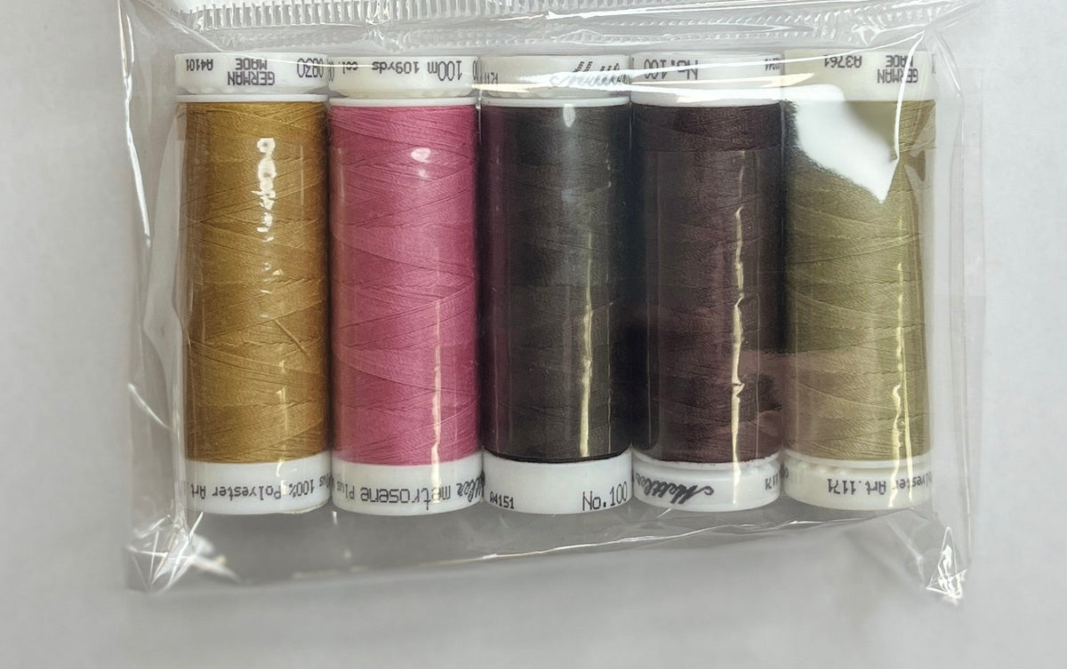 5 Pack Mettler Thread – 100 Metres Per Spool Polyester