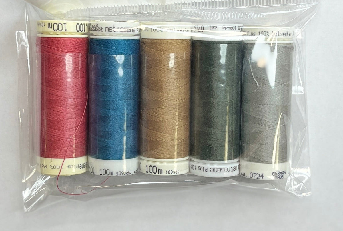 5 Pack Mettler Thread – 100 Metres Per Spool Polyester