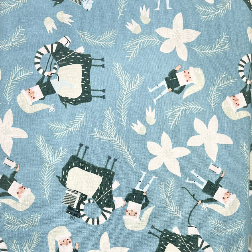 Yuletide Aqua 100% Cotton Fabric