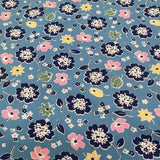 1930's Revival Blue Floral Fabric