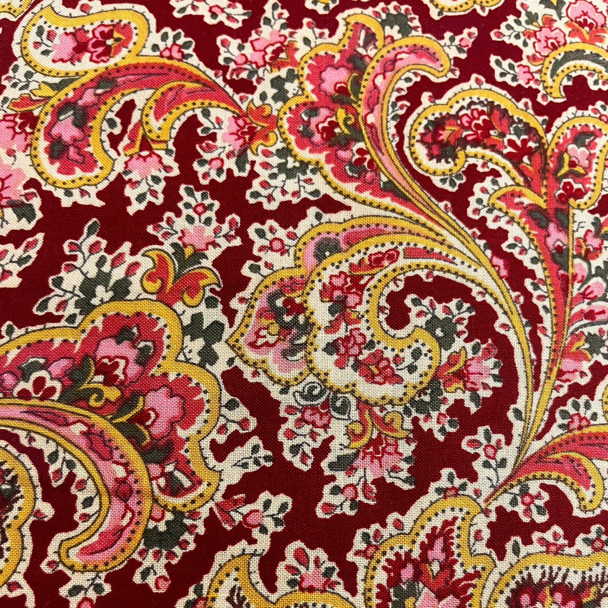 Burgundy Paisley Floral Wide 108" Wide KK7009-10