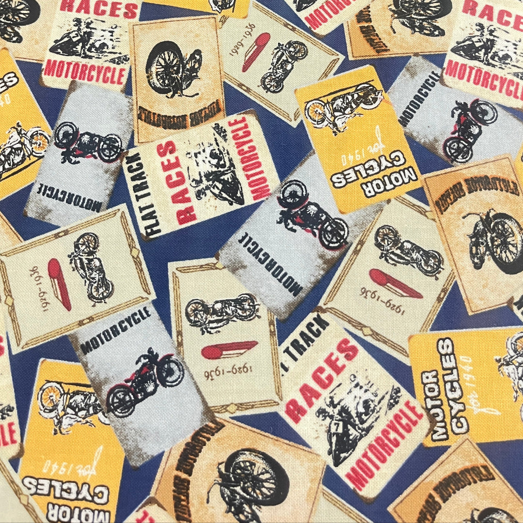 Vintage Motorcycle 3988 Fabric Exclusively