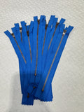 Zip Metal Royal Blue 15 cm