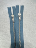 Zip Metal Steel Blue 40 cm
