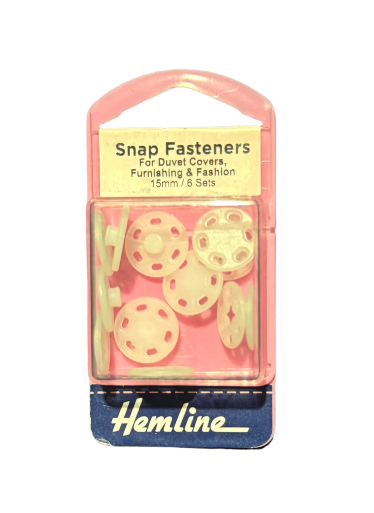 Hemline Snap Fasteners, 15mm / 6 Sets