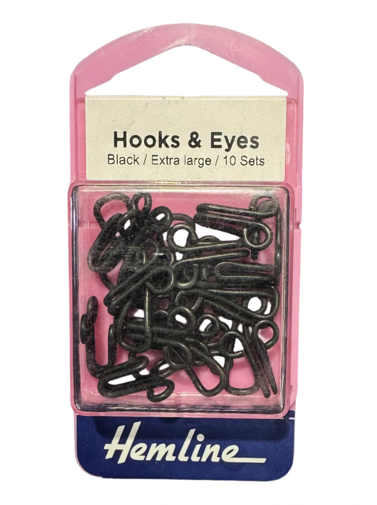 Hemline Hooks & Eyes Black Extra Large / 10 Sets