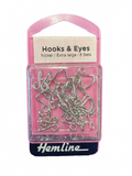 Hemline Hooks & Eye, Nickel / Extra Large (Size 13) / 8 Sets.