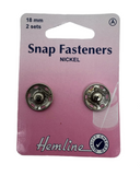Hemline Snap Fasteners Nickel, 18mm / 2 Sets.