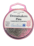 Hemline Dressmakers Pins, Nickel Plated Steel, Hardened & Tempered