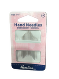 Hemline Hand Sewing Needles - Embroidery/Crewel Size 5-10