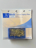 Birch Curved Safety Pins Brass, Size 27mm, 30 Pack