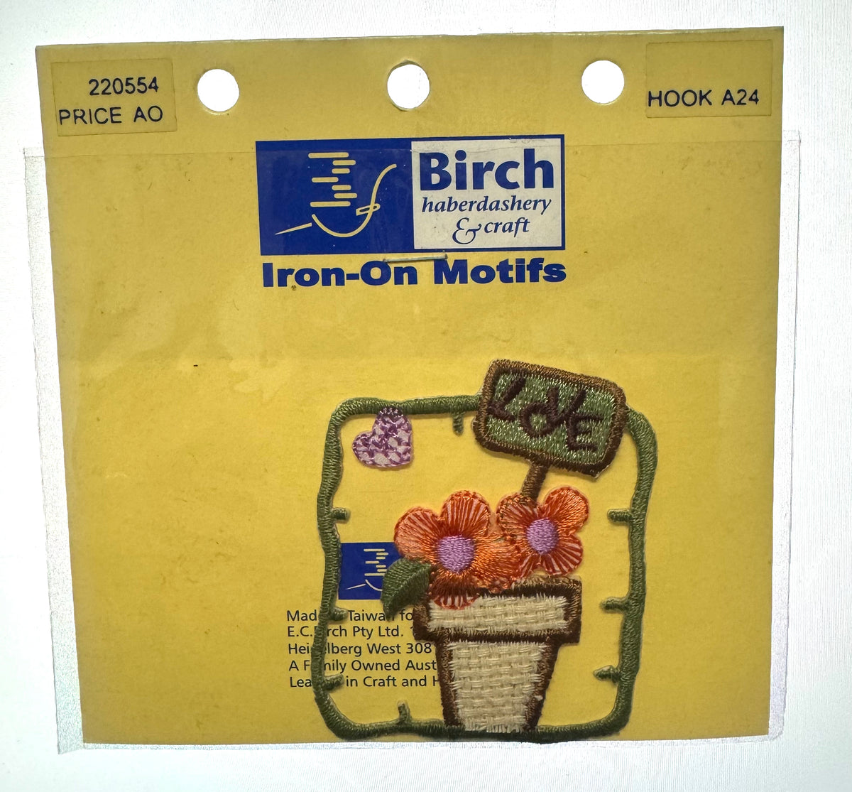 Birch Pot Plant Iron On Motif