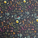 KK Fabrics Retro Music Navy