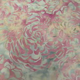 Pink and Green Floral Batik Fabric