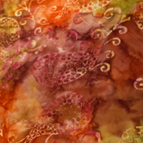 Moda Fabrics - Orange Paisley Batik Fabric