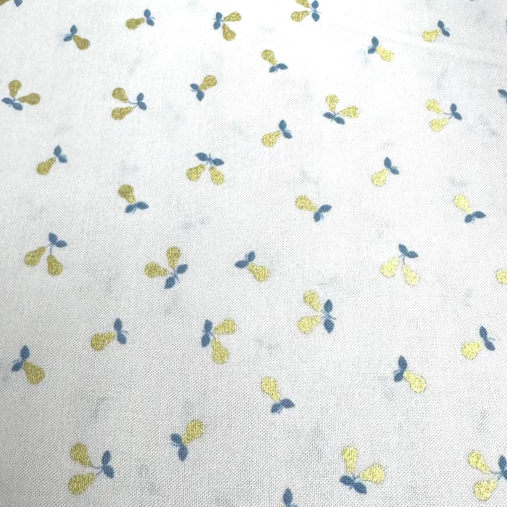 Victorian Textiles - Gold Metallic Pears on Cream