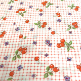 Happy Message 30's HM10549L Fabric Cherries / Purple Flowers