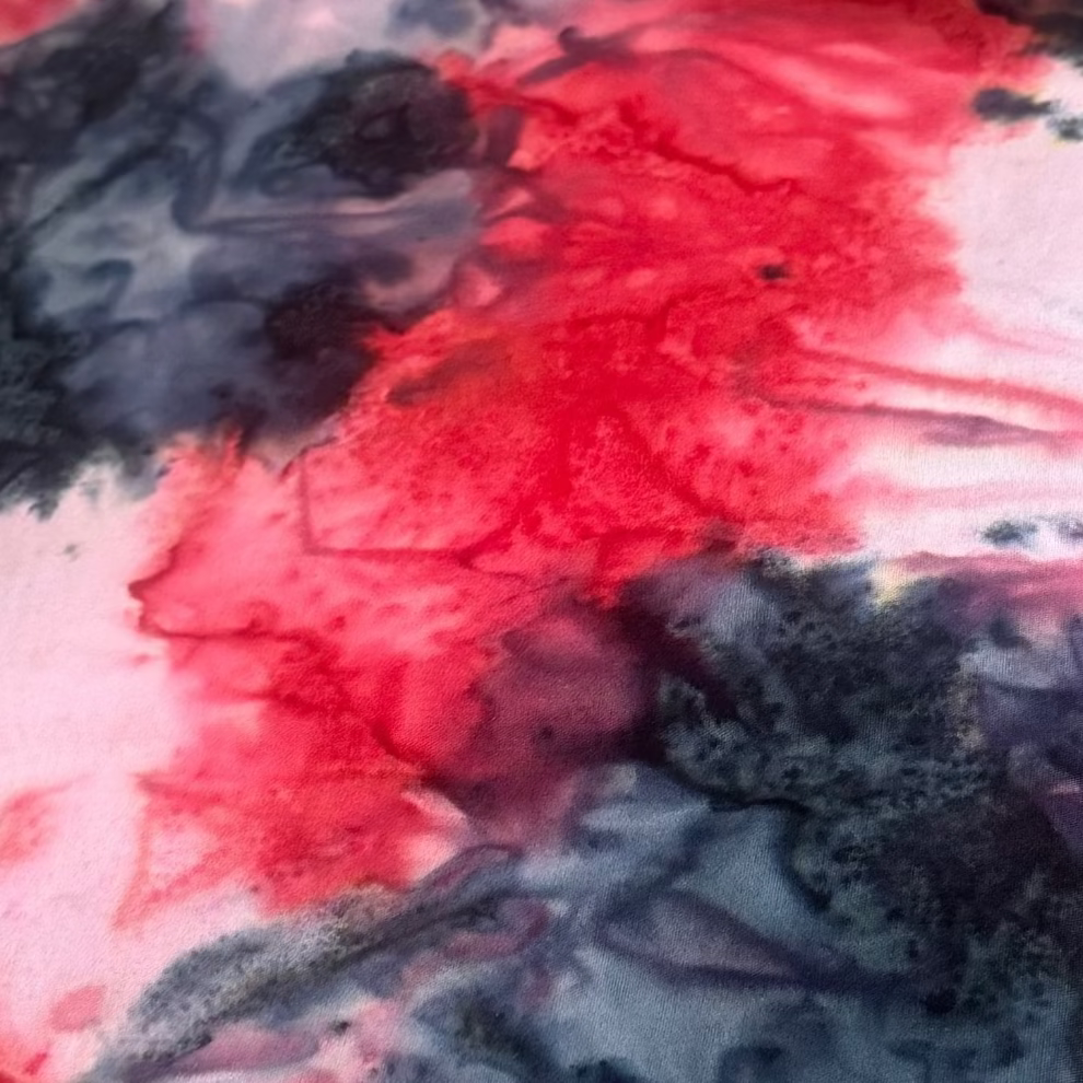 Red and Blue Batik Fabric