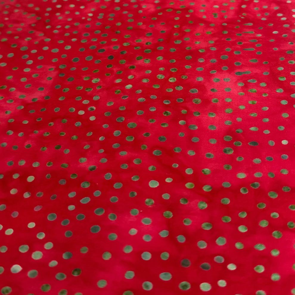 Red Dots Batik Fabric 100% Cotton Fabric WOF 110cm- 112cm