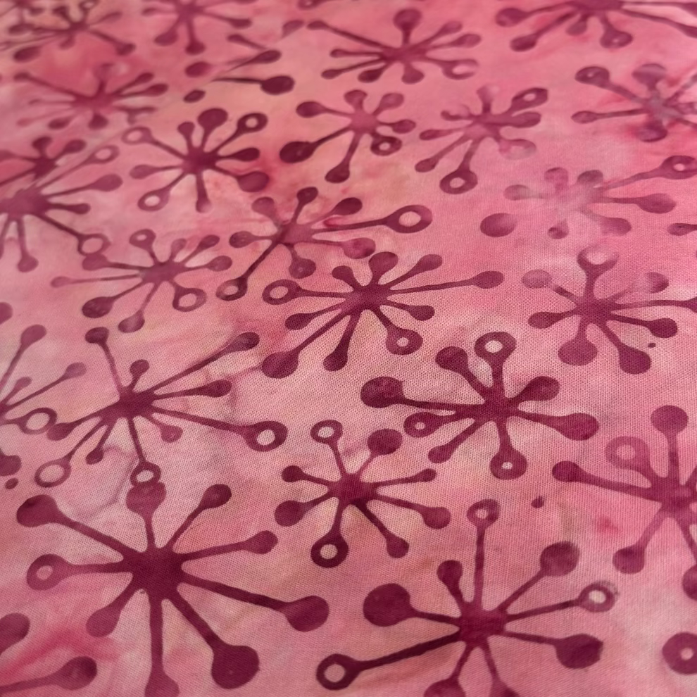 Pink Batik Fabric 100% Cotton Fabric WOF 110cm- 112cm