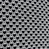 Quilted Black Hearts on White Background Stof 100% Cotton Fabric WOF 110cm-112cm