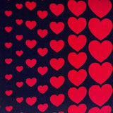 Cosmos Textiles Red Hearts On Navy Linen/Cotton Blend WOF 110cm - 112cm