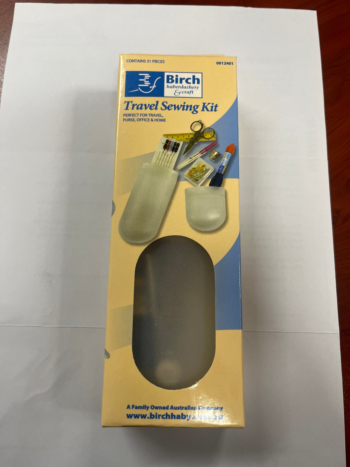 Birch Travel Sewing Kit. 31 pce