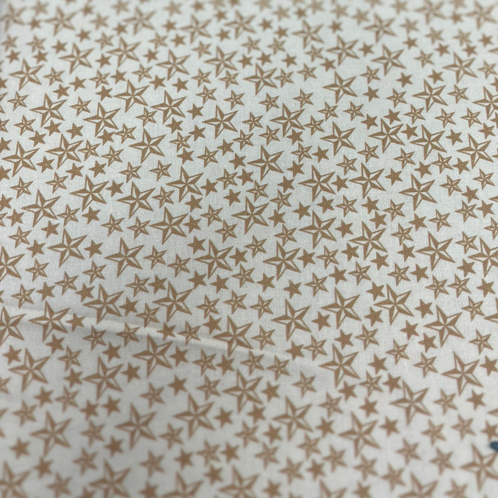 River Bend Stars 100% Cotton Fabric WOF 110cm- 112cm Cream