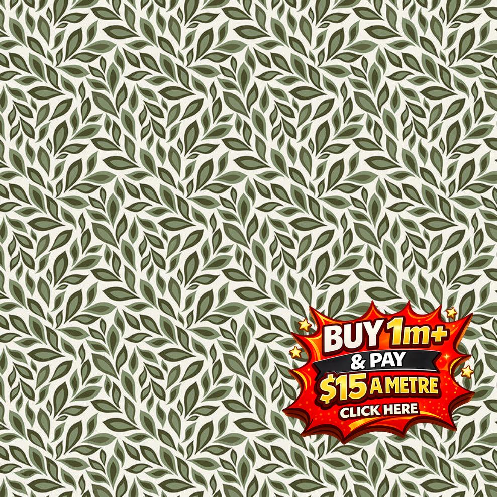 JUJU'S PETALS LEAVES CREAM - C16612-CREAM - 100% Cotton or $15 a metre Click Here