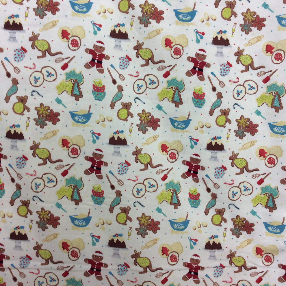 KK Fabrics Aussie Christmas Delights Prep Cream – 0116A2