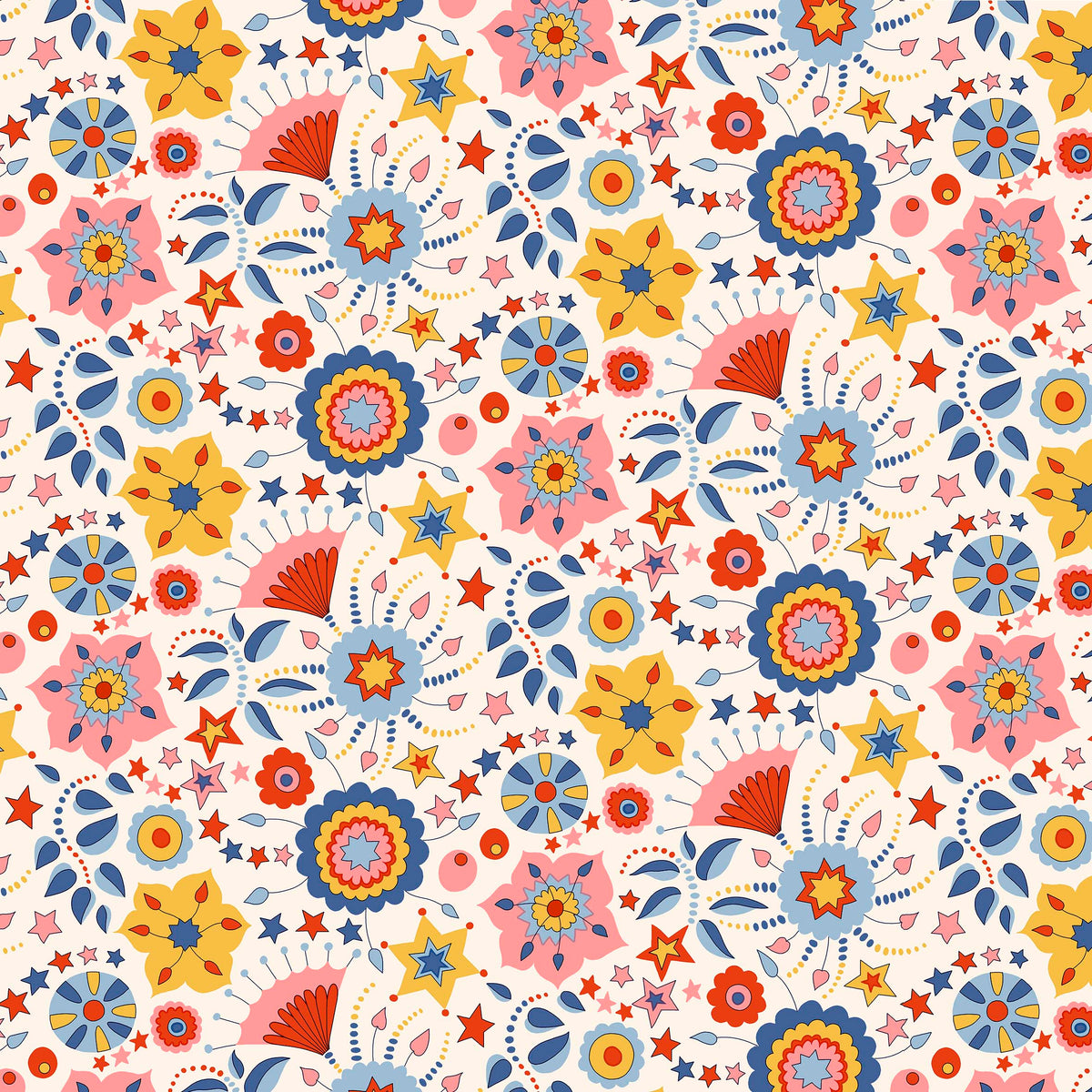 SUMMER FAIR FESTIVAL FLORALS - L01667505A - 100% Cotton